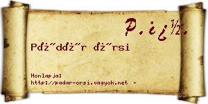 Pádár Örsi névjegykártya